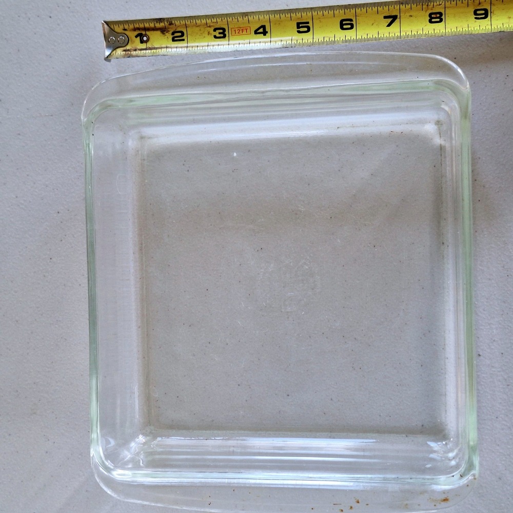 Vintage Pyrex 222 Clear Glass 8x8 Square Baking Casserole Dish Brownie Pan - Picture 2 of 3